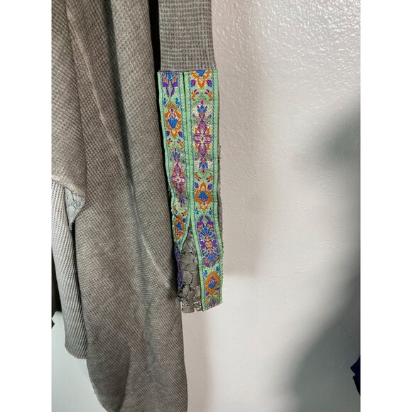 Aratta Silent Journey Waterfall Cardigan Waffle Knit Size Medium Lagenlook Fairy - Picture 10 of 16